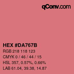 Color code: HEX #DA767B | qconv.com