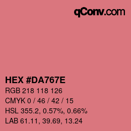 カラーコード: HEX #DA767E | qconv.com
