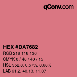 カラーコード: HEX #DA7682 | qconv.com