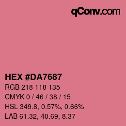 Color code: HEX #DA7687 | qconv.com