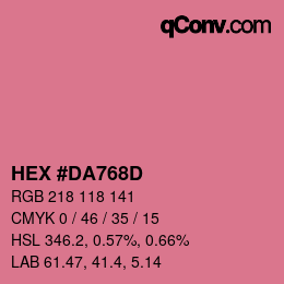 Farbcode: HEX #DA768D | qconv.com