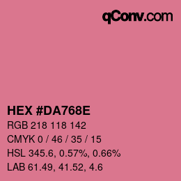 カラーコード: HEX #DA768E | qconv.com