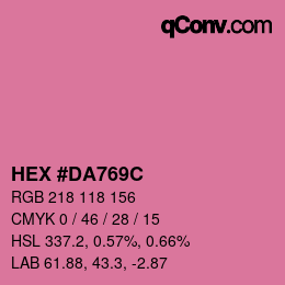 Color code: HEX #DA769C | qconv.com