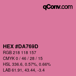 カラーコード: HEX #DA769D | qconv.com