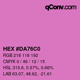 Color code: HEX #DA76C0 | qconv.com