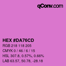 カラーコード: HEX #DA76CD | qconv.com