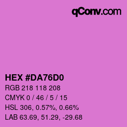 Color code: HEX #DA76D0 | qconv.com