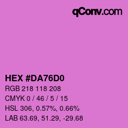 カラーコード: HEX #DA76D0 | qconv.com