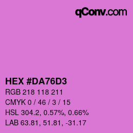 Color code: HEX #DA76D3 | qconv.com