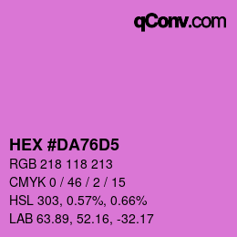 カラーコード: HEX #DA76D5 | qconv.com