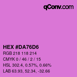 Color code: HEX #DA76D6 | qconv.com