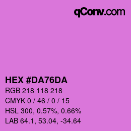 カラーコード: HEX #DA76DA | qconv.com
