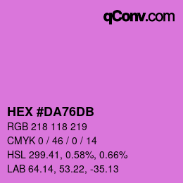颜色代码: HEX #DA76DB | qconv.com