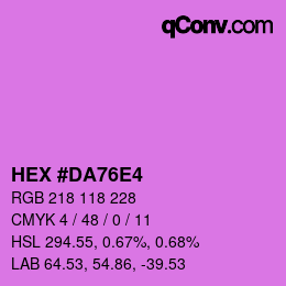 Color code: HEX #DA76E4 | qconv.com