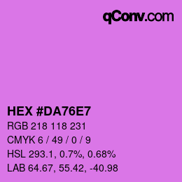 カラーコード: HEX #DA76E7 | qconv.com