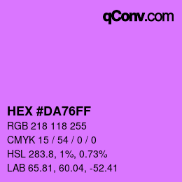 Color code: HEX #DA76FF | qconv.com