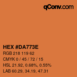 カラーコード: HEX #DA773E | qconv.com