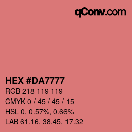 カラーコード: HEX #DA7777 | qconv.com
