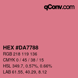 Color code: HEX #DA7788 | qconv.com