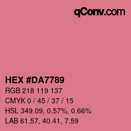 颜色代码: HEX #DA7789 | qconv.com