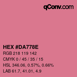 Color code: HEX #DA778E | qconv.com