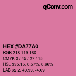 颜色代码: HEX #DA77A0 | qconv.com