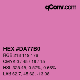 Farbcode: HEX #DA77B0 | qconv.com