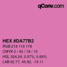 颜色代码: HEX #DA77B2 | qconv.com