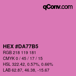 Color code: HEX #DA77B5 | qconv.com