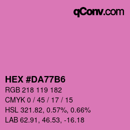 Color code: HEX #DA77B6 | qconv.com
