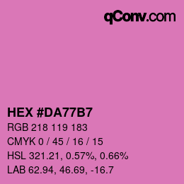 颜色代码: HEX #DA77B7 | qconv.com