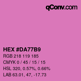 颜色代码: HEX #DA77B9 | qconv.com