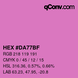 Color code: HEX #DA77BF | qconv.com