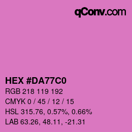 Color code: HEX #DA77C0 | qconv.com