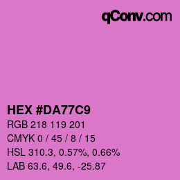 颜色代码: HEX #DA77C9 | qconv.com