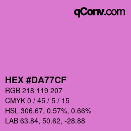 Color code: HEX #DA77CF | qconv.com