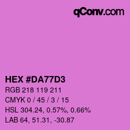 颜色代码: HEX #DA77D3 | qconv.com