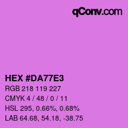 Color code: HEX #DA77E3 | qconv.com