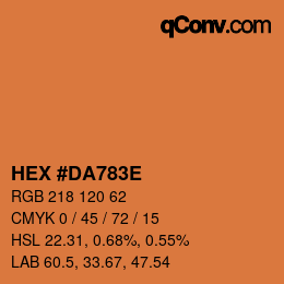 Color code: HEX #DA783E | qconv.com