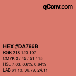 Color code: HEX #DA786B | qconv.com