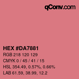 カラーコード: HEX #DA7881 | qconv.com