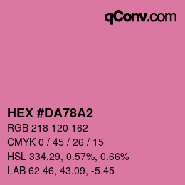 カラーコード: HEX #DA78A2 | qconv.com