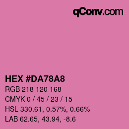 Color code: HEX #DA78A8 | qconv.com