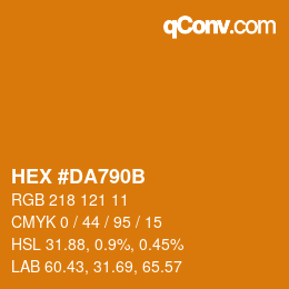 Color code: HEX #DA790B | qconv.com
