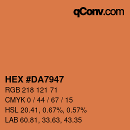 Color code: HEX #DA7947 | qconv.com