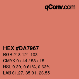 カラーコード: HEX #DA7967 | qconv.com