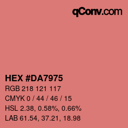 Color code: HEX #DA7975 | qconv.com