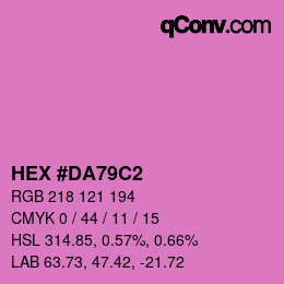 カラーコード: HEX #DA79C2 | qconv.com
