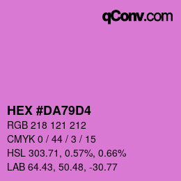 颜色代码: HEX #DA79D4 | qconv.com