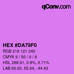 Color code: HEX #DA79F0 | qconv.com